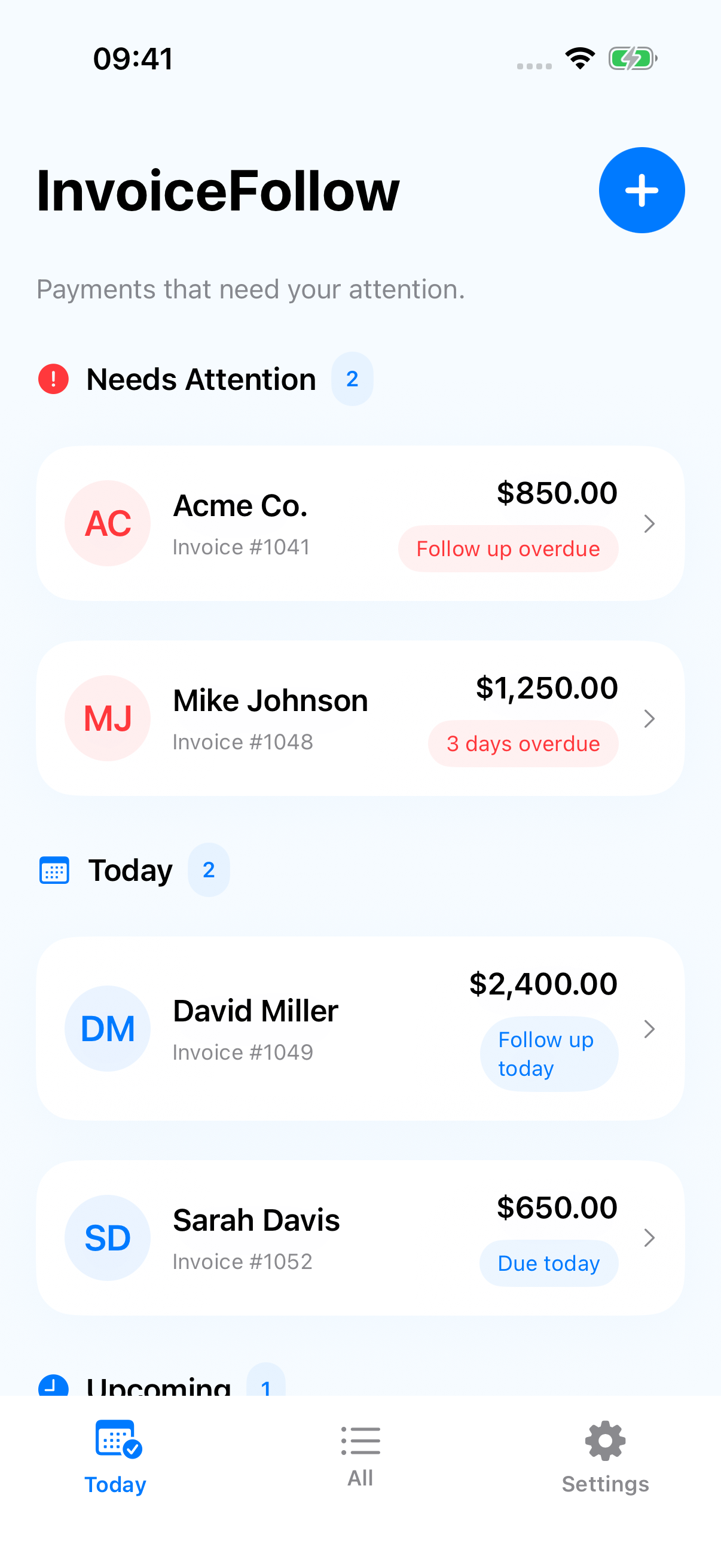 InvoiceFollow iPhone Screenshot