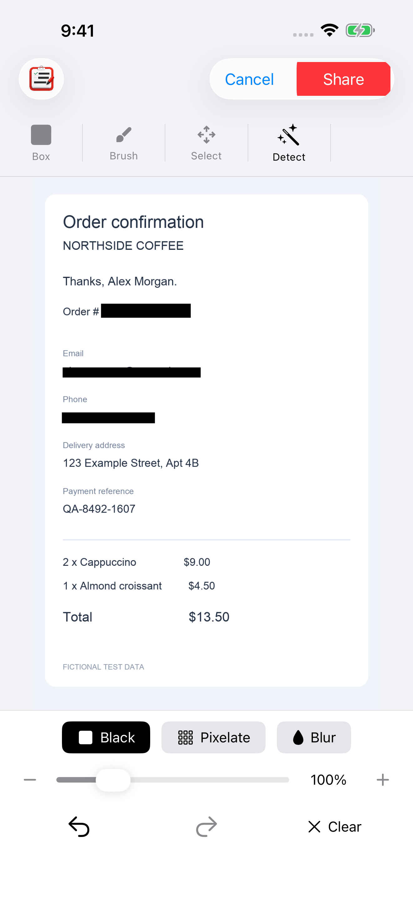SnapRedact iPhone Screenshot